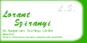 lorant sziranyi business card