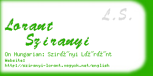 lorant sziranyi business card